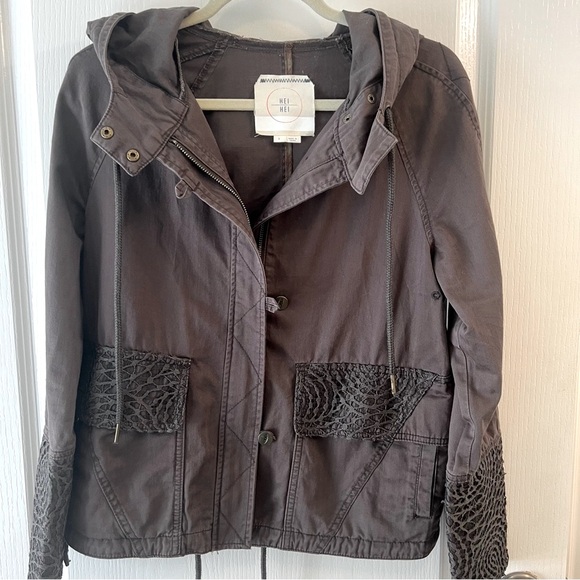 Anthropologie Hei Hei Utility Jacket with Lace Detail Small - Picture 2 of 8